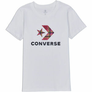 Converse WOMENS STAR CHEVRON PLAID INFILL TEE Dámské tričko, Černá,Bílá,Žlutá, velikost