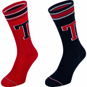 Tommy Hilfiger MEN TH PATCH SOCK 2P černá 43-46 - Pánské ponožky